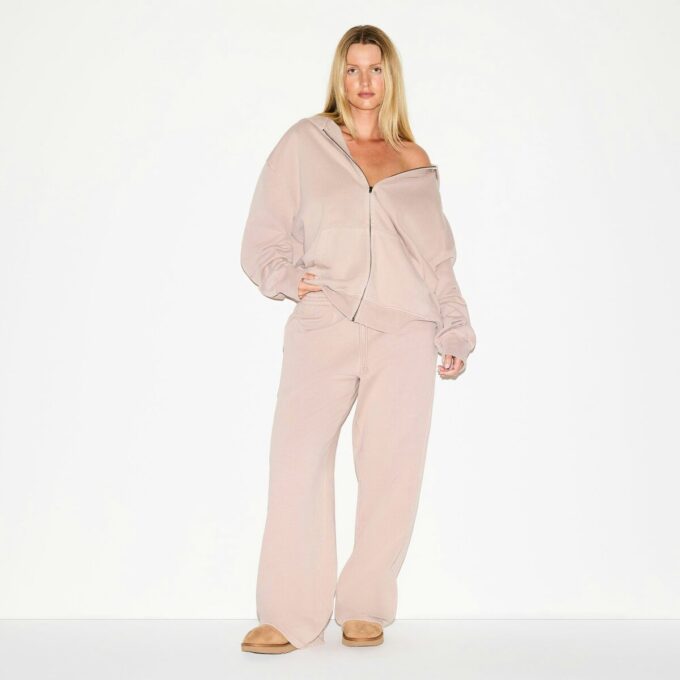 BOYFRIEND FLEECE OVERSIZED ZIP UP HOODIE