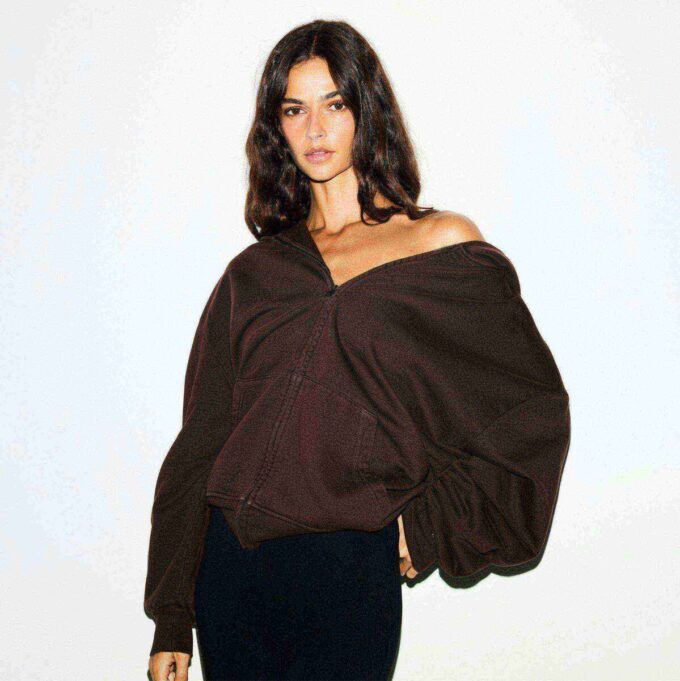 BOYFRIEND FLEECE OVERSIZED ZIP UP HOODIE