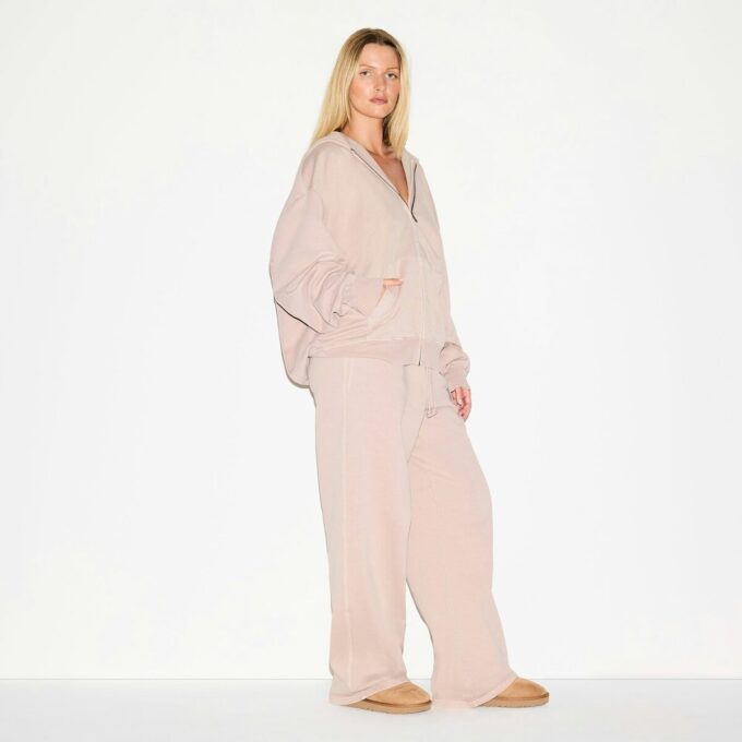 BOYFRIEND FLEECE OVERSIZED ZIP UP HOODIE