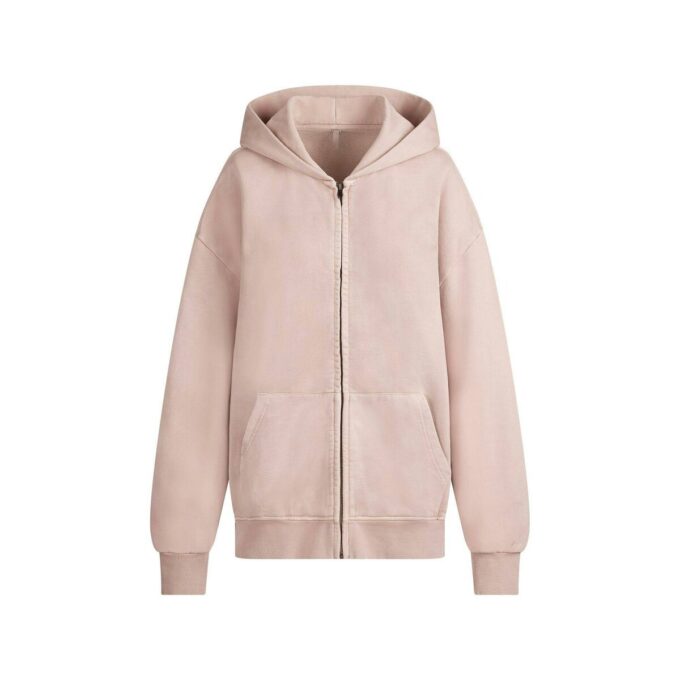 BOYFRIEND FLEECE OVERSIZED ZIP UP HOODIE