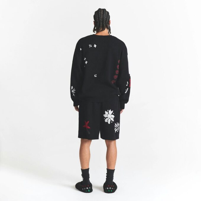 CACTUS PLANT FLEA MARKET X SKIMS COTTON KNIT MENS INTARSIA SWEATER CACTUS PLANT FLEA MARKET X SKIMS COTTON KNIT MENS INTARSIA SWEATER