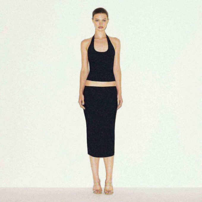 CLING MATTE MIDI SKIRT CLING MATTE MIDI SKIRT