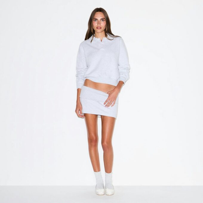 COTTON FLEECE POLO SWEATSHIRT