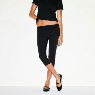 COTTON JERSEY FOLDOVER CAPRI