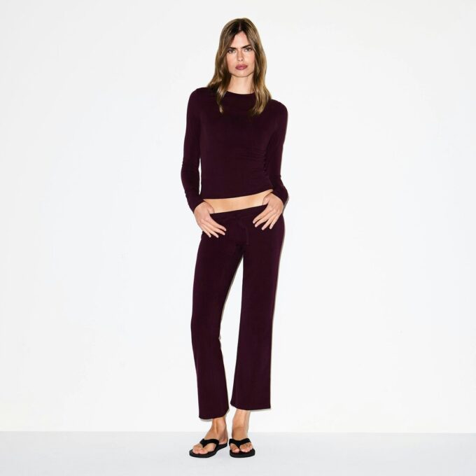 COTTON JERSEY LOW RISE CROP PANT COTTON JERSEY LOW RISE CROP PANT
