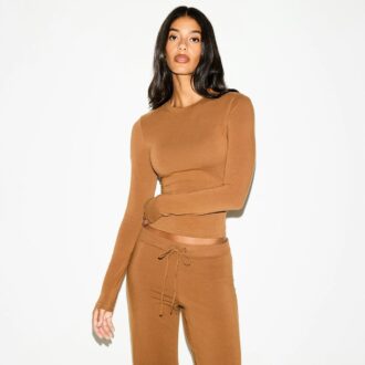 COTTON JERSEY STRAIGHT LEG PANT