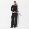 COTTON JERSEY WIDE LEG PANT