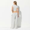 COTTON JERSEY WIDE LEG PANT