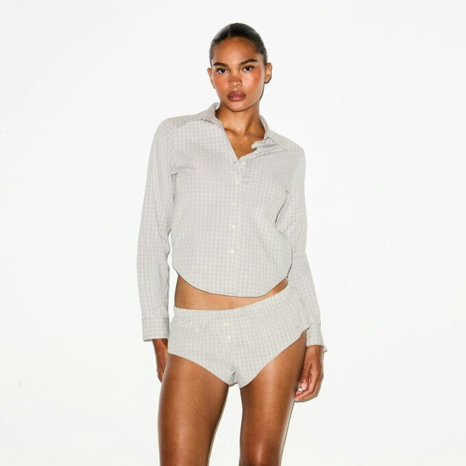 COTTON POPLIN MICRO SHORT SLEEP SET COTTON POPLIN MICRO SHORT SLEEP SET