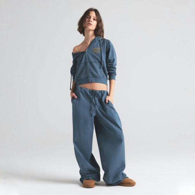 COTTON POPLIN STRAIGHT LEG PANT