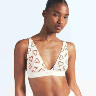 COTTON RIB PLUNGE BRALETTE