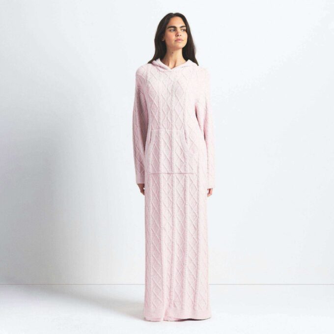 COZY LIGHT OVERSIZED CABLEKNIT LONG DRESS