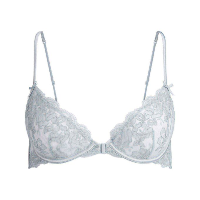 EMBROIDERED LINGERIE FRONT CLOSE UNLINED BRA