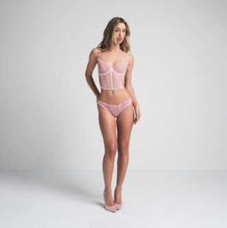 EMBROIDERED TULLE CROPPED CORSET