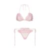 EMBROIDERED TULLE TIE BRALETTE AND THONG SET