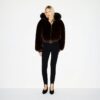 FAUX FUR ZIP UP JACKET