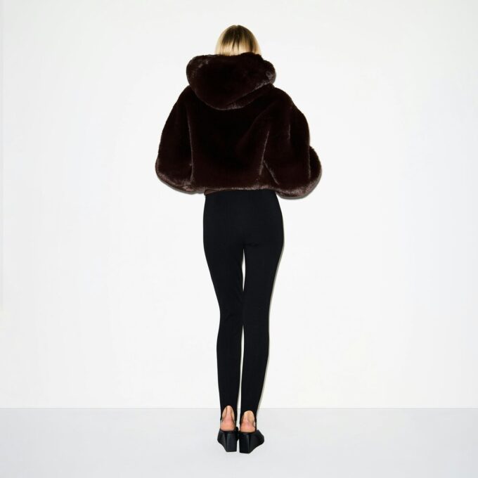 FAUX FUR ZIP UP JACKET