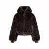 FAUX FUR ZIP UP JACKET