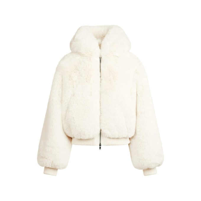 FAUX FUR ZIP UP JACKET