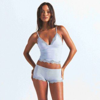 FITS EVERYBODY LACE TRIANGLE CAMI AND BOY SHORT SET