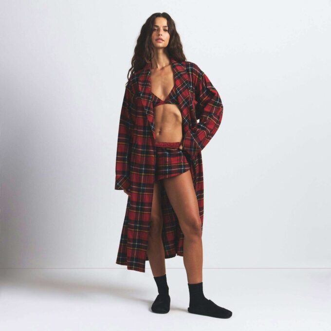 FLANNEL SLEEP LONG ROBE