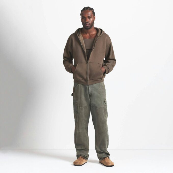 FLEECE LOUNGE MENS RELAXED ZIP UP HOODIE FLEECE LOUNGE MENS RELAXED ZIP UP HOODIE