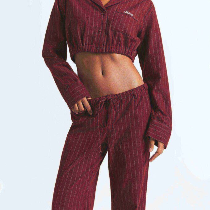 HEAVY FLANNEL CROPPED SLEEP SET
