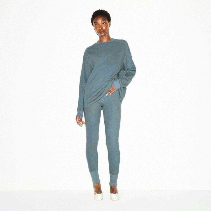 HEAVY WAFFLE BUTTON FRONT LEGGING