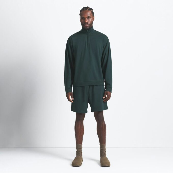 JERSEY LOUNGE MENS RELAXED QUARTER ZIP PULLOVER JERSEY LOUNGE MENS RELAXED QUARTER ZIP PULLOVER