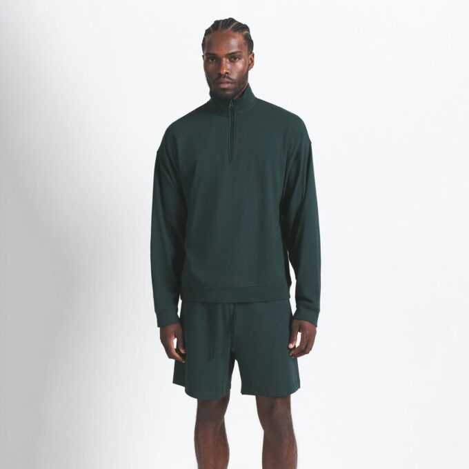 JERSEY LOUNGE MENS RELAXED QUARTER ZIP PULLOVER JERSEY LOUNGE MENS RELAXED QUARTER ZIP PULLOVER