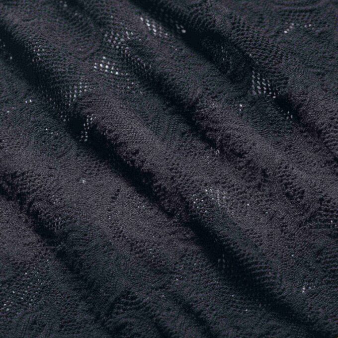 KNIT LACE MOCK NECK LONG DRESS