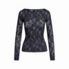 KNIT LACE BOATNECK TOP