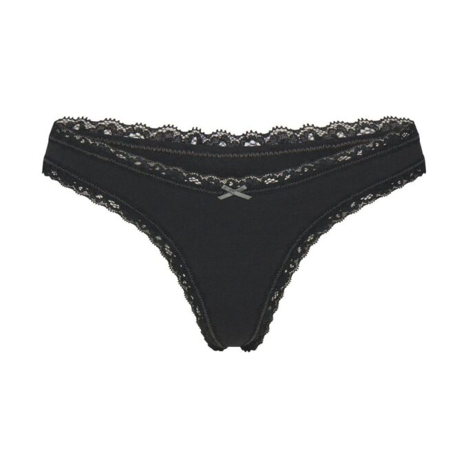 LIGHTWEIGHT COTTON LACE THONG