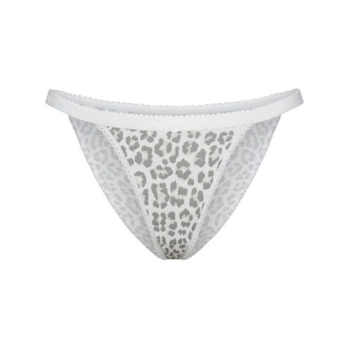 LIGHTWEIGHT COTTON LOGO PICOT STRING BIKINI
