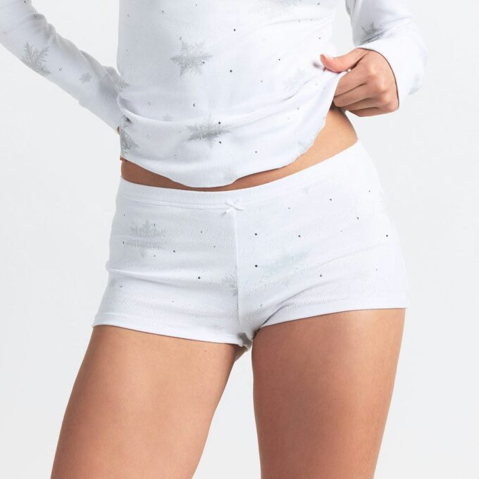 LOGO PLUSH POINTELLE RHINESTONE HENLEY SET