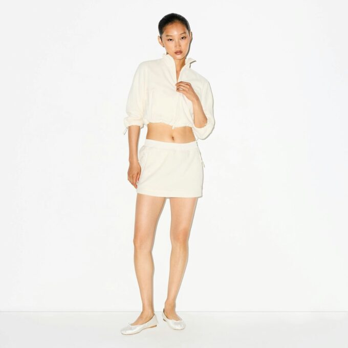 OUTDOOR FLEECE CROPPED 3/4 SLEEVE JACKET