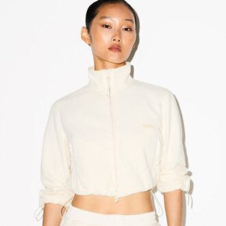 OUTDOOR FLEECE CROPPED 3/4 SLEEVE JACKET