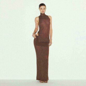 SHEER KNIT FOLDOVER LONG SKIRT SHEER KNIT FOLDOVER LONG SKIRT