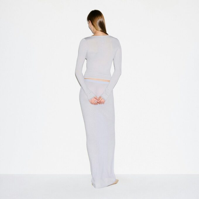 SHEER MODAL LONG SLEEVE HENLEY