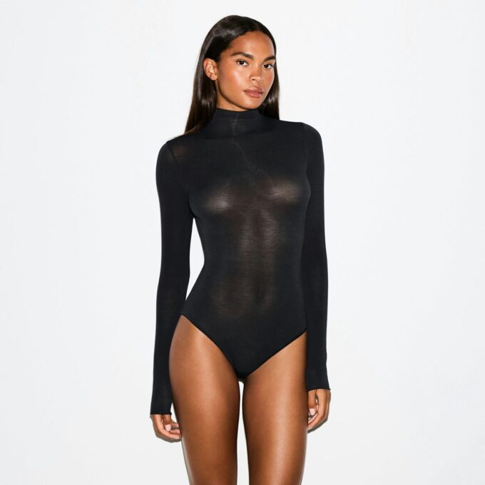 SHEER MODAL LONG SLEEVE TURTLENECK BODYSUIT SHEER MODAL LONG SLEEVE TURTLENECK BODYSUIT