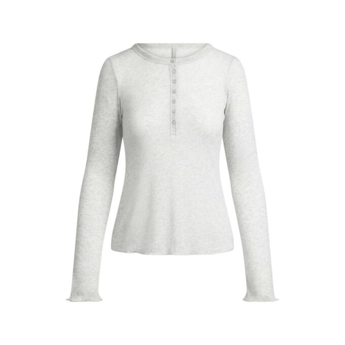 SHEER RIB LONG SLEEVE HENLEY