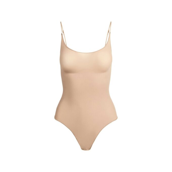 SHEER SEAMLESS THONG BODYSUIT
