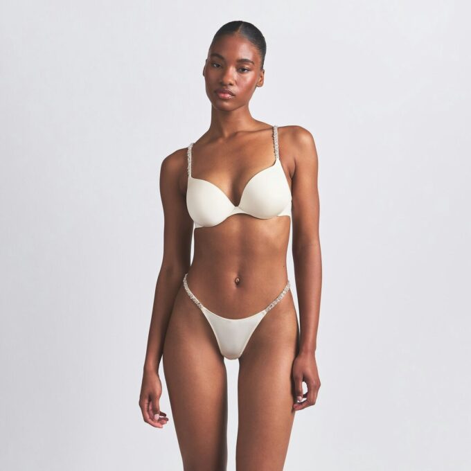 SHINE FOUNDATIONS RHINESTONE STRAP STRING THONG