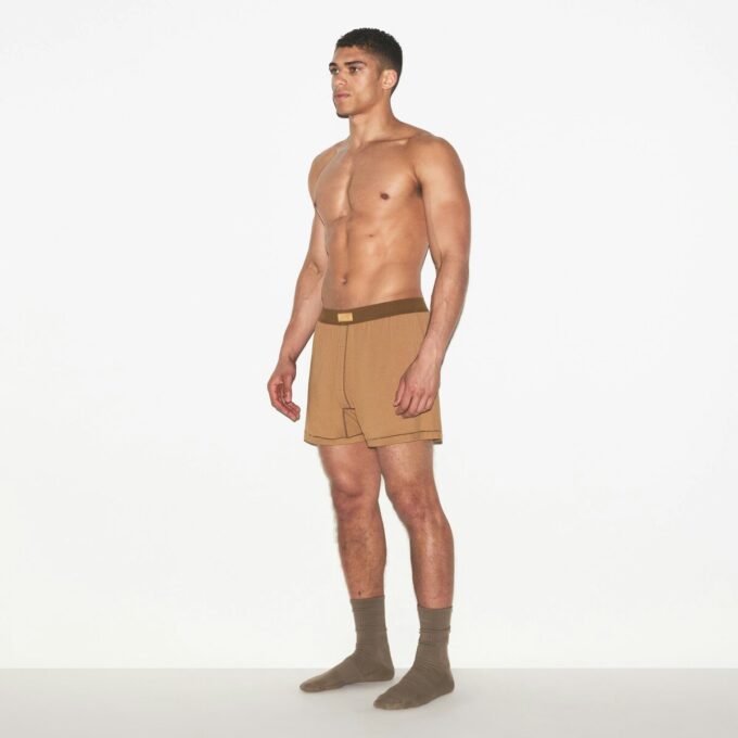 SKIMS COTTON MENS KNIT BOXER