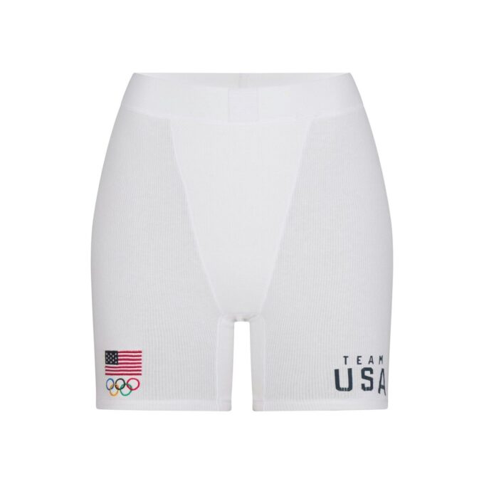 SKIMS FOR TEAM USA COTTON RIB OLYMPIC BOXER SKIMS FOR TEAM USA COTTON RIB OLYMPIC BOXER