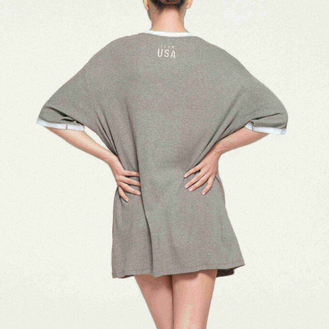 SKIMS FOR TEAM USA COTTON RIB OLYMPIC T-SHIRT MINI DRESS