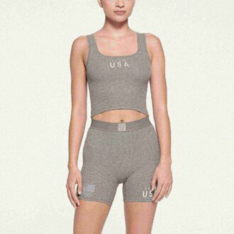 SKIMS FOR TEAM USA COTTON RIB OLYMPIC TANK