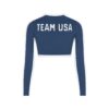 SKIMS FOR TEAM USA SIGNATURE SWIM PARALYMPIC LONG SLEEVE CROPPED T-SHIRT