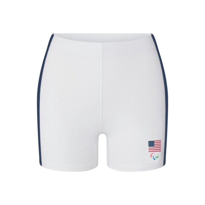 SKIMS FOR TEAM USA SIGNATURE SWIM PARALYMPIC MID WAIST SHORT