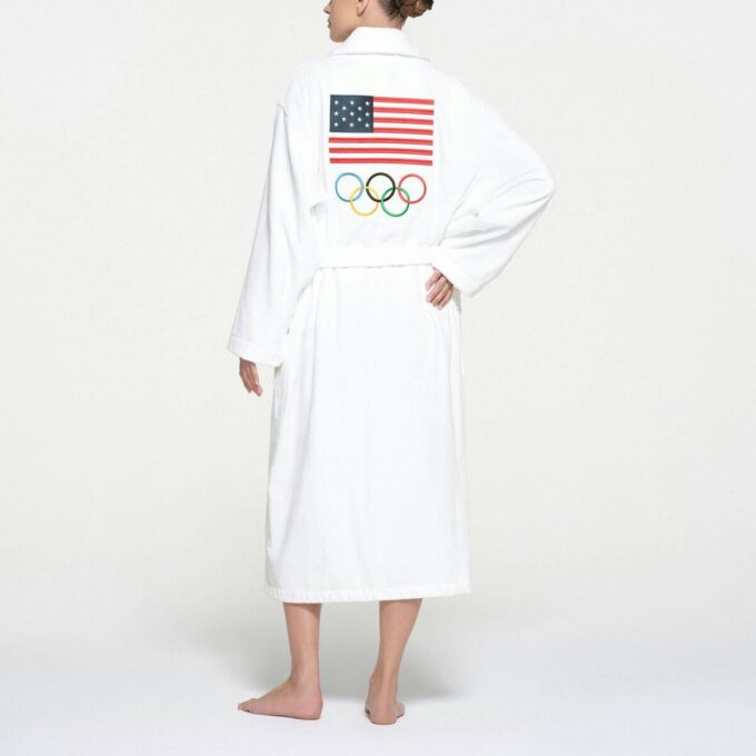 SKIMS FOR TEAM USA TERRY OLYMPIC UNISEX ROBE